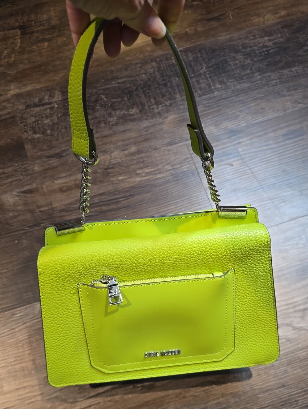 Steve Madden Neon Green Top-Handle Satchel, 11x7x4